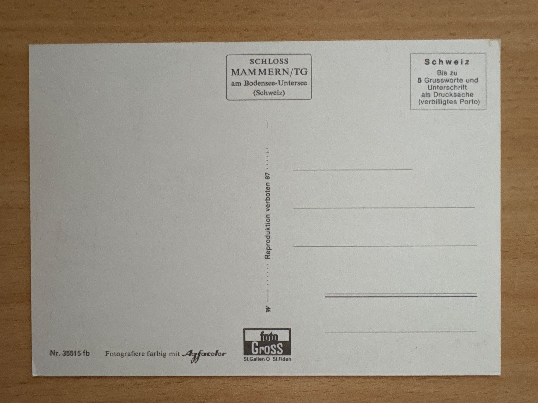 Cartes postales: Ansichtskarte Schloss Mammern TG – D'occasion à Ibach par lisch3 1