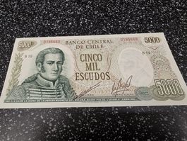 5000 Escudos Chile Banknote 