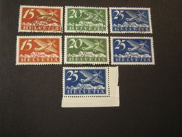 1923 FLUGPOST F3/F4/F5 JE POSTFRISCH + GESTEMPELT SBK 152.00
