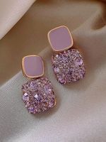 Elegante Lila Strass Ohrstecker 💜 neu modern