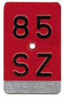 Velonummer Schwyz SZ 85