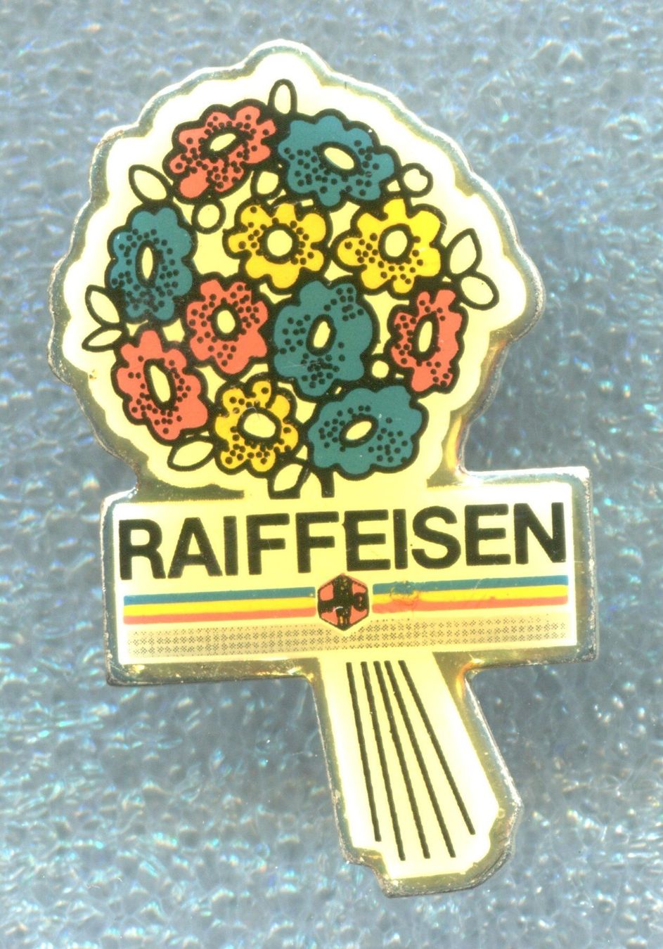 Plaketten & Abzeichen: RAIFFEISEN Bank  Blumenstrauss – Gebraucht aus Winterthur von Sammleroase