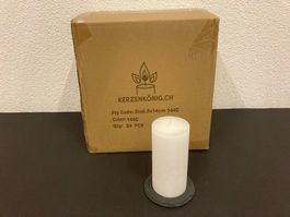 Kerzen 6,8 x 14 cm, Karton mit 24 Stk, Aktions-Preis,Weiss