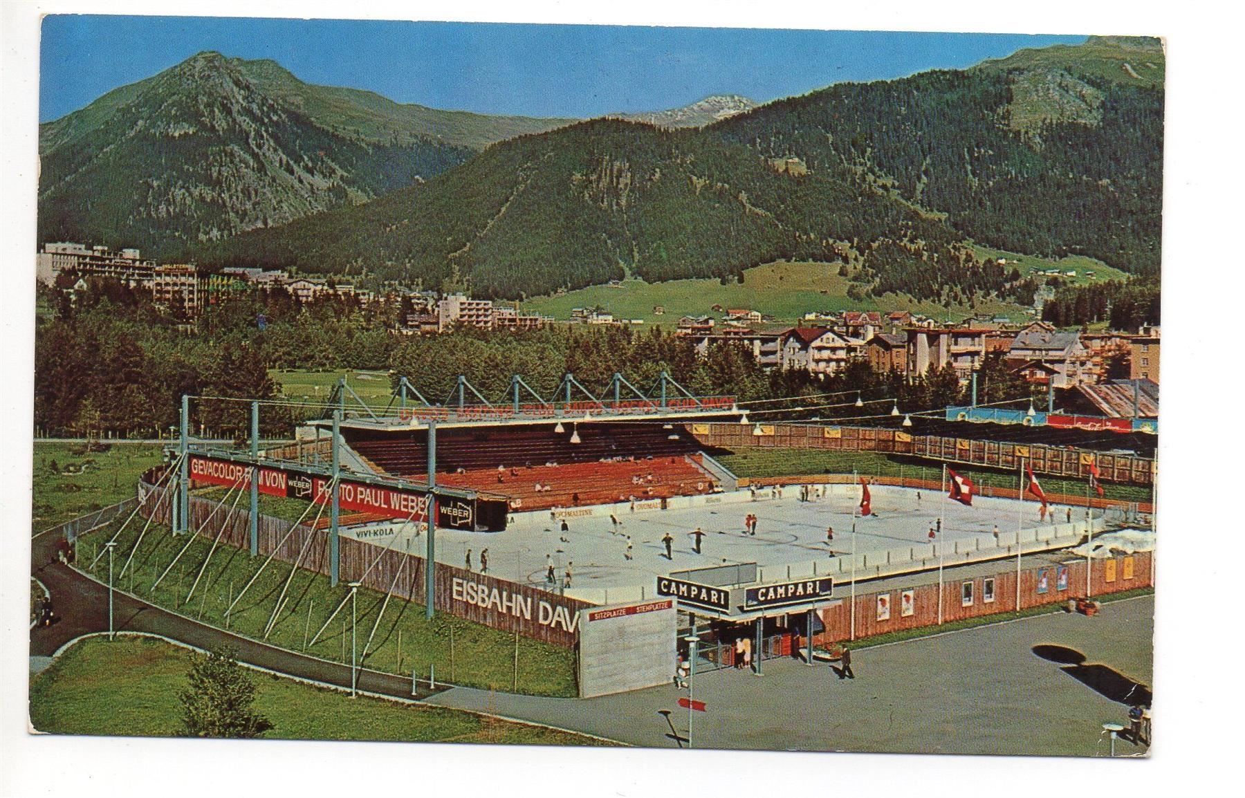 Cartoline postali: 2 x AK DAVOS Dischmatal & Kunsteisbahn – Usato da Jona venduto da philajona 2