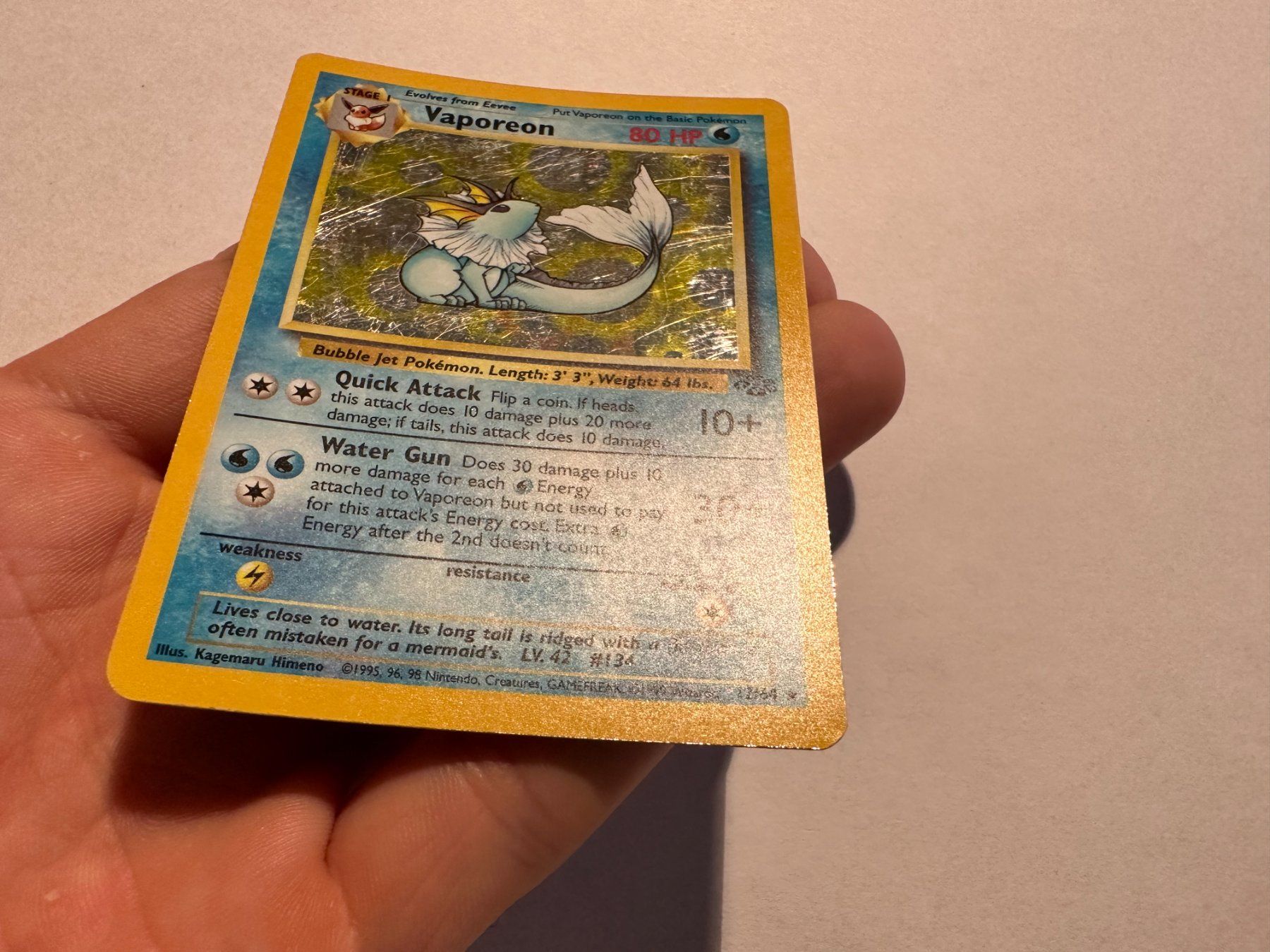 Pokémon Carte collezionabili: Vaporeon holo Jungle EN – Usato da Hagendorn venduto da Pokecollectorch 2