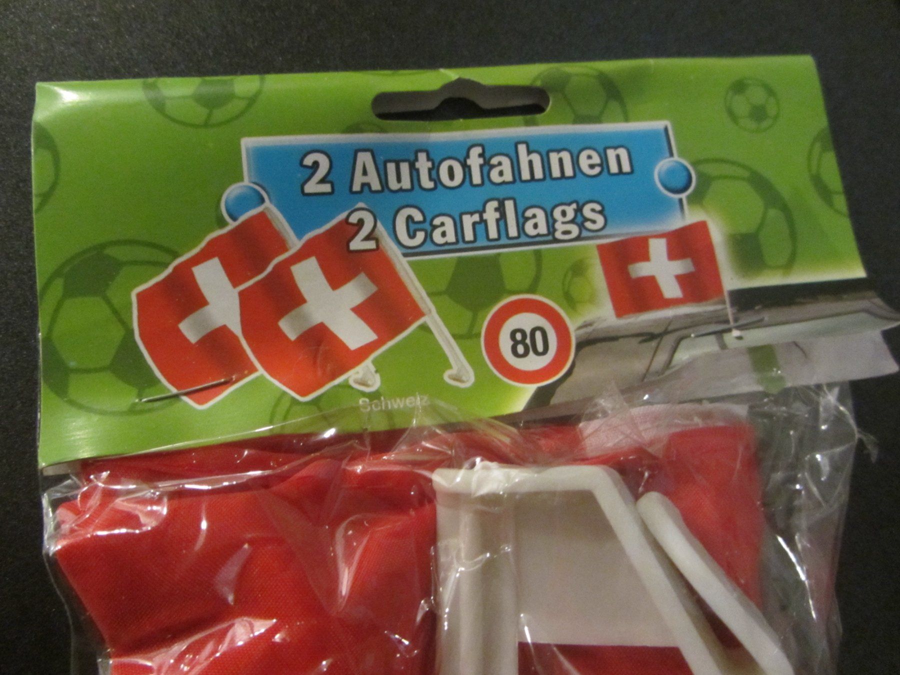 Bandiere: 2 Autoflaggen Schweiz, 45 x 30 cm – Nuovo e nell'imballaggio originale da Egliswil venduto da chroetli22