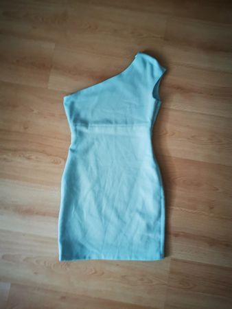 Zara Sommerkleid, türkis, Grösse S, One-Shoulder-Look!
