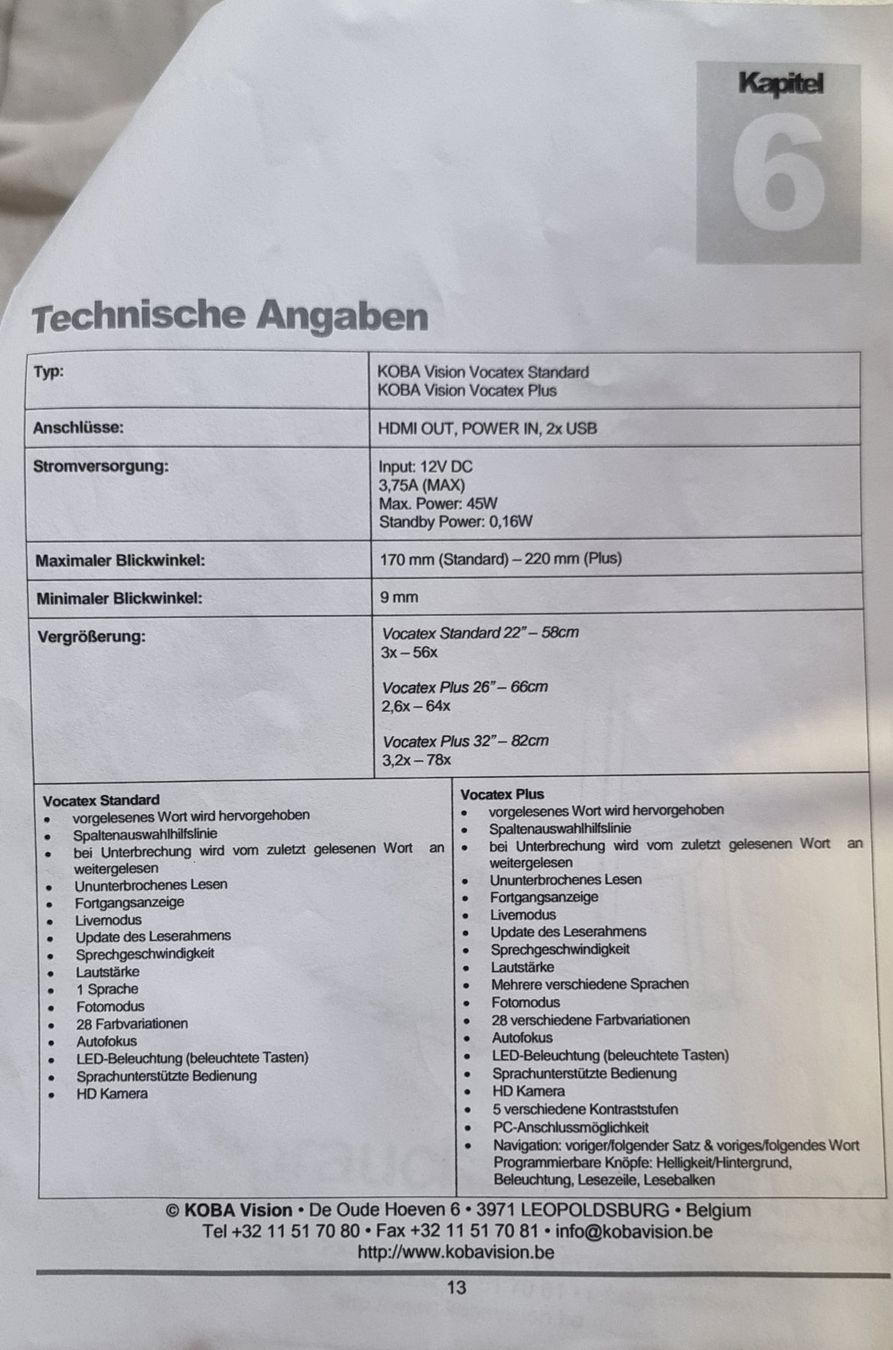 Altro per Ottica: Lesegerät Koba Vision Vogatext Standard – Usato da Davos-Frauenkirch venduto da KCHrist 5