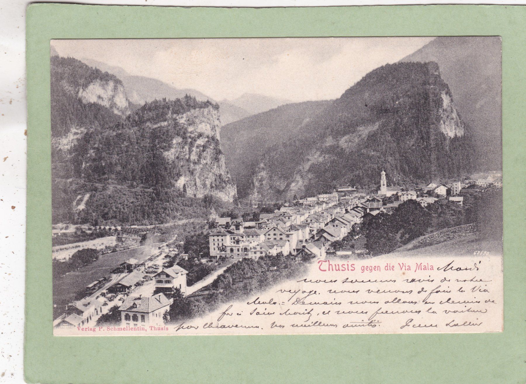 Cartoline postali: Thusis gegen die Via Mala 1904 – Usato da Herisau venduto da Lisegrat2008