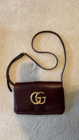 Gucci handbag, vintage leather burgundy