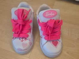 Barbie Turnschuhe Gr. 28 weiss/pink Herzen, nie getragen