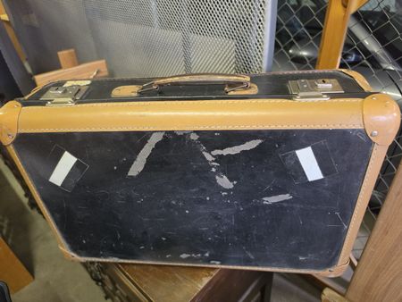 Koffer Vintage Leder schwarz-braun guter Zustand
