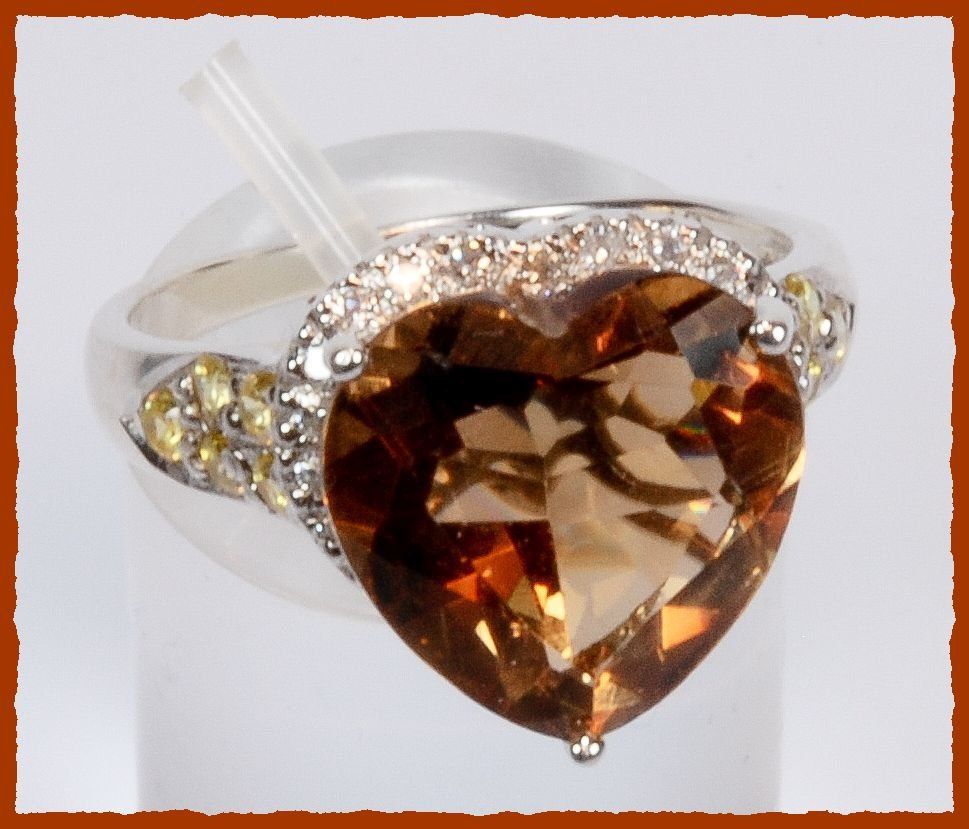 Ringe: ♛ Champagner Quarz / Saphire 925 Silberring – Neu und originalverpackt aus Oberglatt ZH von Hot-Spot 5