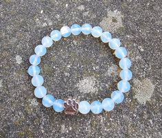 Neu Armband Steine Opal Pfötchen Charm