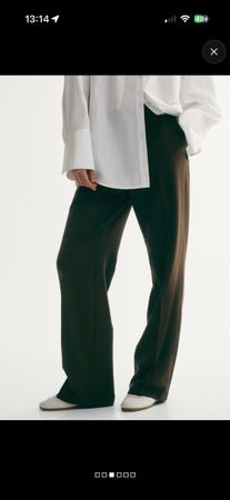 H&M Elegante Twillhose dunkles Khakigrün, Gr. 38