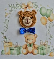 1 Stück Teddybär Bär gehäkelt crochet orsetto uncinetto 915