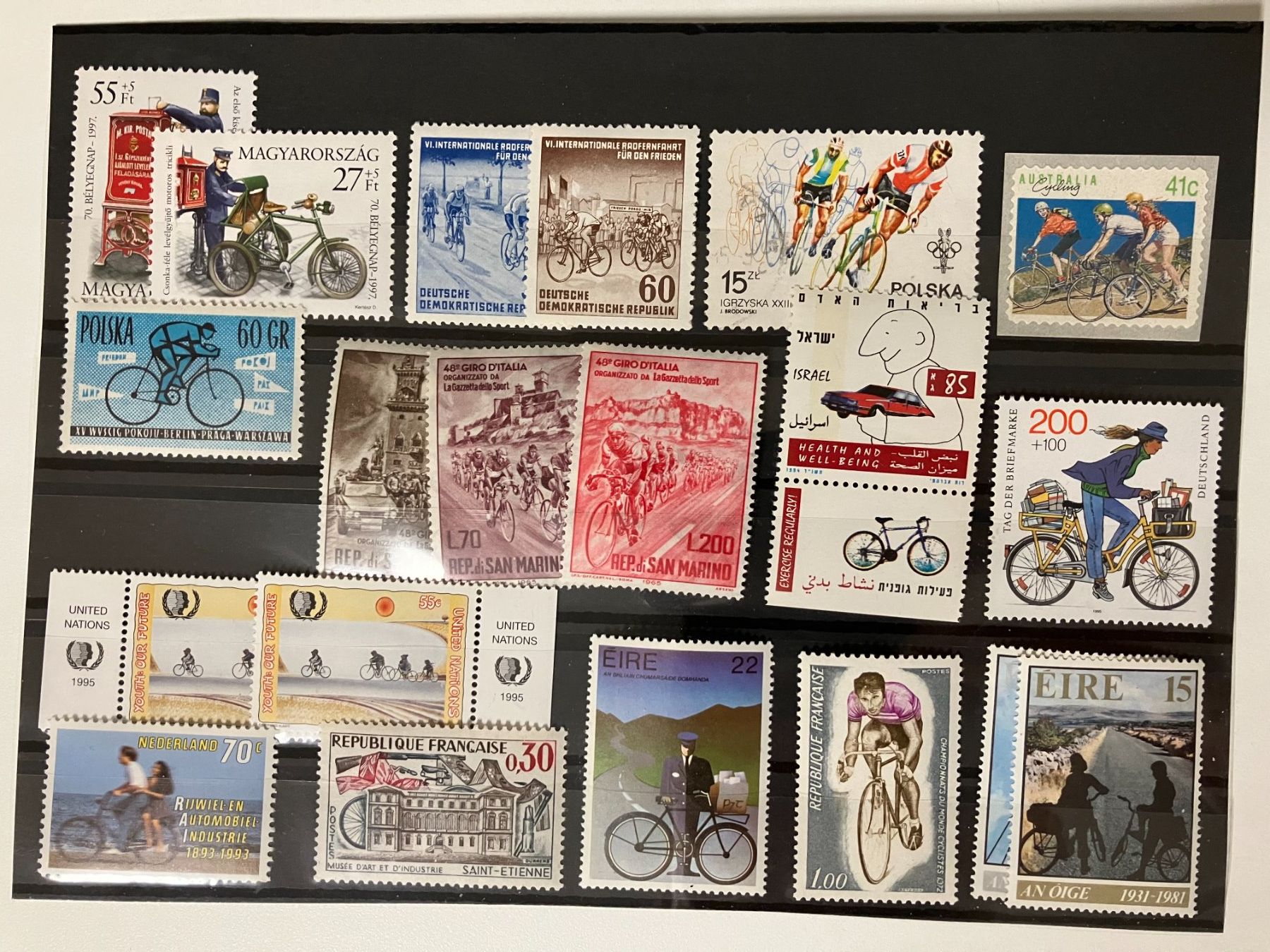 Tutti i francobolli: Motiv Cycling, 2 Einsteckkarten + 4 Briefe – Usato da Würenlos venduto da Eulenpostuhu