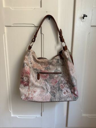 Leder Umhängetasche geblümt