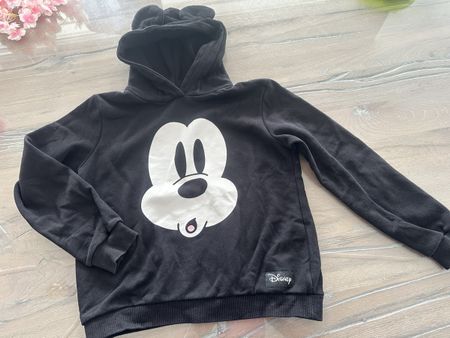 Schwarzer C&A Disney Mickey Mouse Hoodie, Gr. 146/152🖤