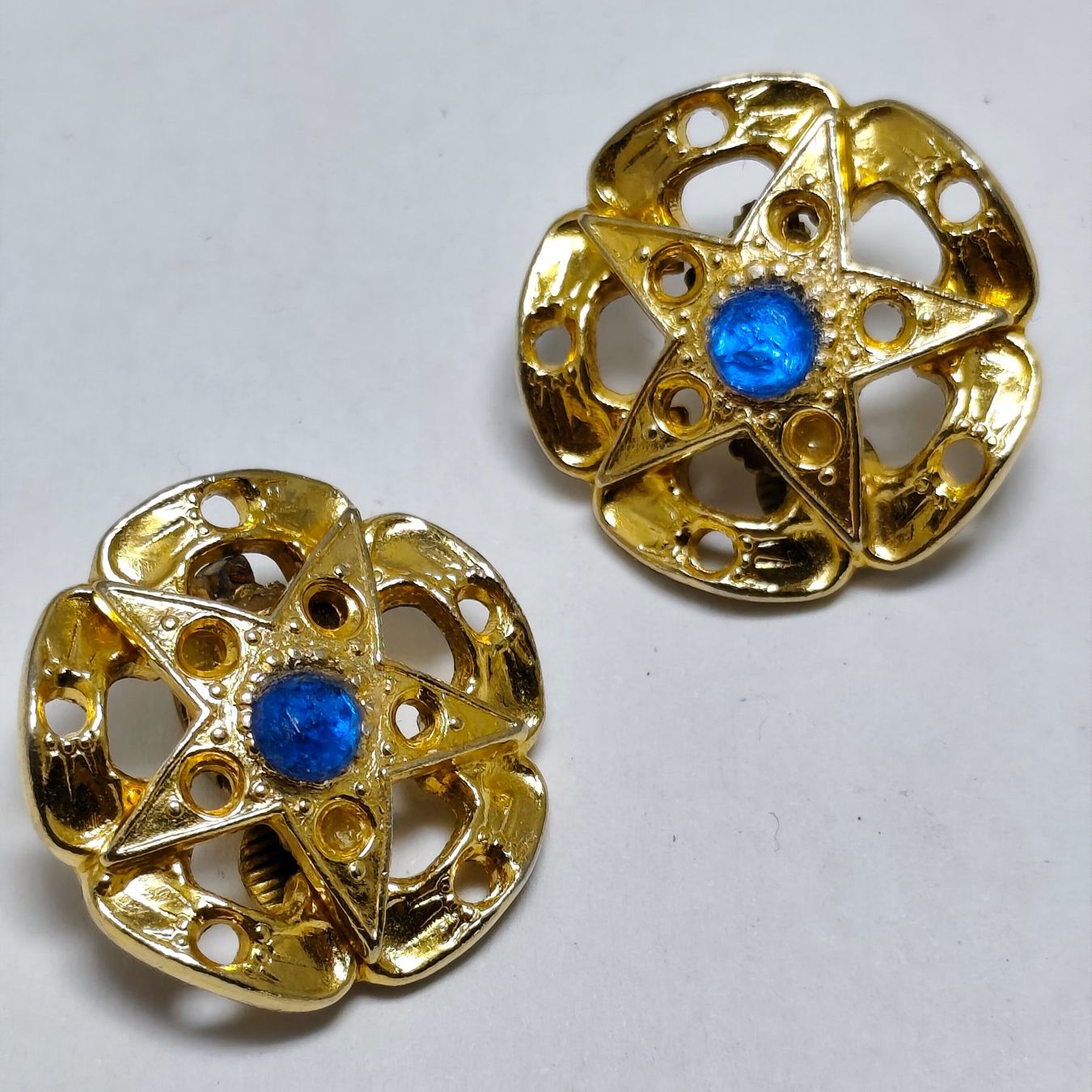 Orecchini pendenti & Orecchini a lobo: Vintage Ohrclips goldfarben mit Strass #C1 – Usato da Châtelaine venduto da Tropic.Watch2