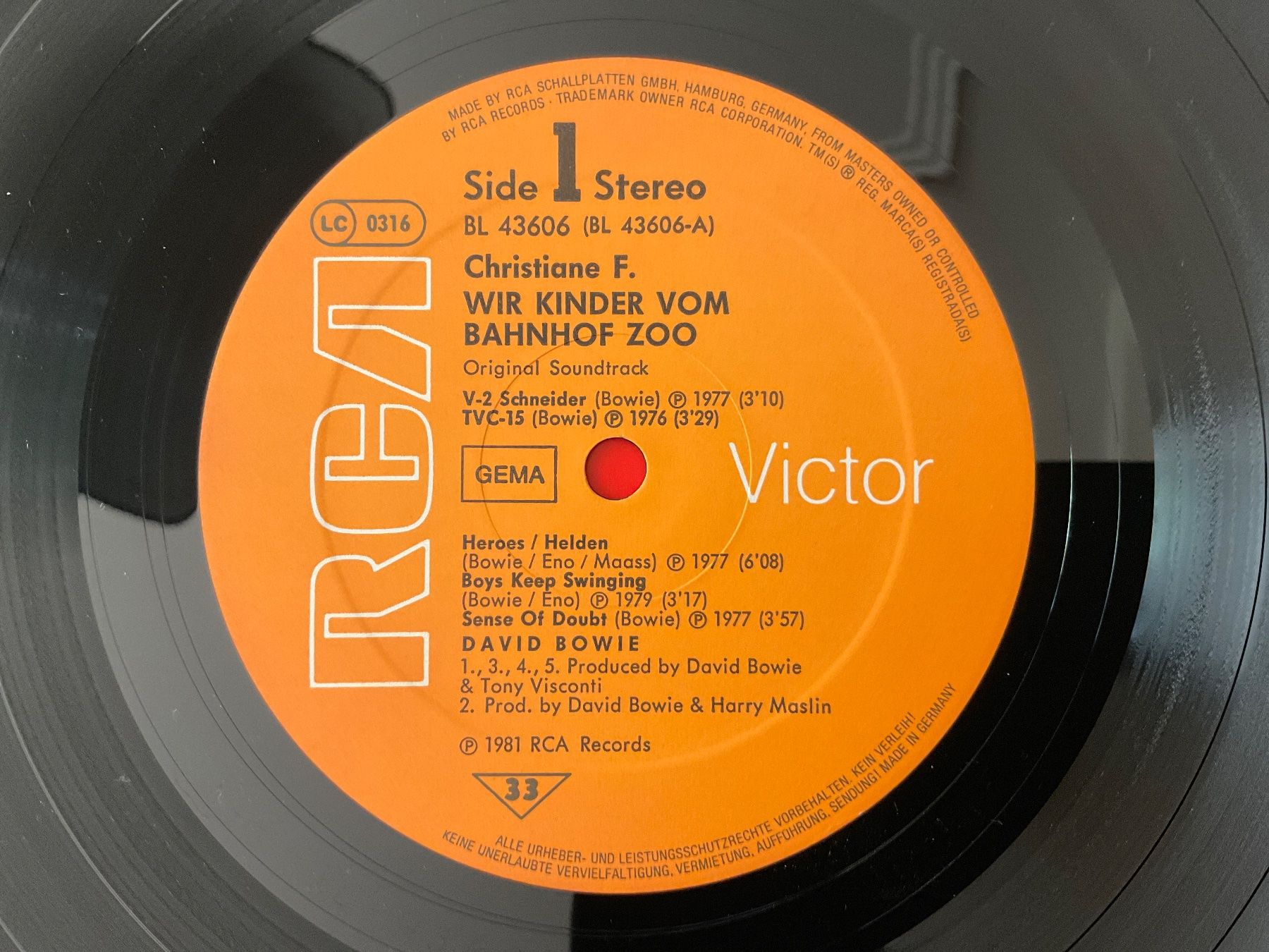 Dischi in vinile: David Bowie Christiane F LP – Usato da Delémont venduto da vinylfreak01 3