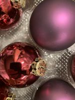 52 Weihnachtskugeln rot violett braun GLAS, 6 cm Durchmesser