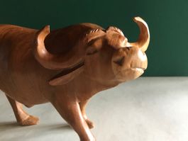 Wasserbüffel Holz Olivenholz? geschnitzt Dekoration Sammlung