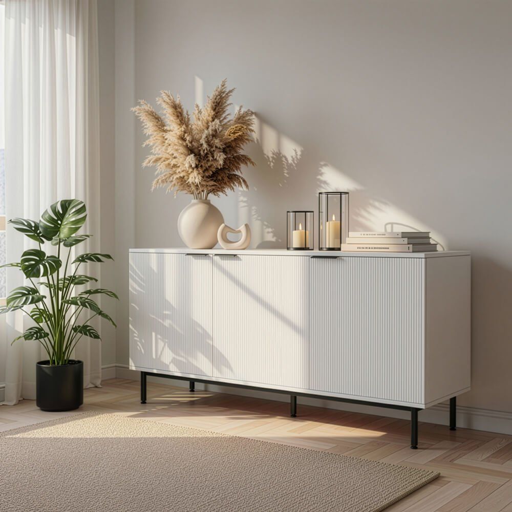 Cassettiere: Sideboard 154x42x73cm NALA - Weiss – Nuovo e nell'imballaggio originale da Wallenwil venduto da toesstal-vertrieb