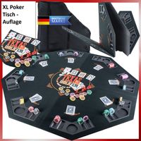XL Poker Tischauflage Achteckig - faltbar - mit Tragetasche