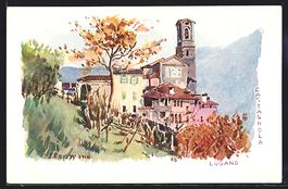 Lugano, Castagnola, Teilansicht im Herbs