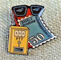 L193 - Pin PTT Post Basel 2 Annahme Automatendienst Marken