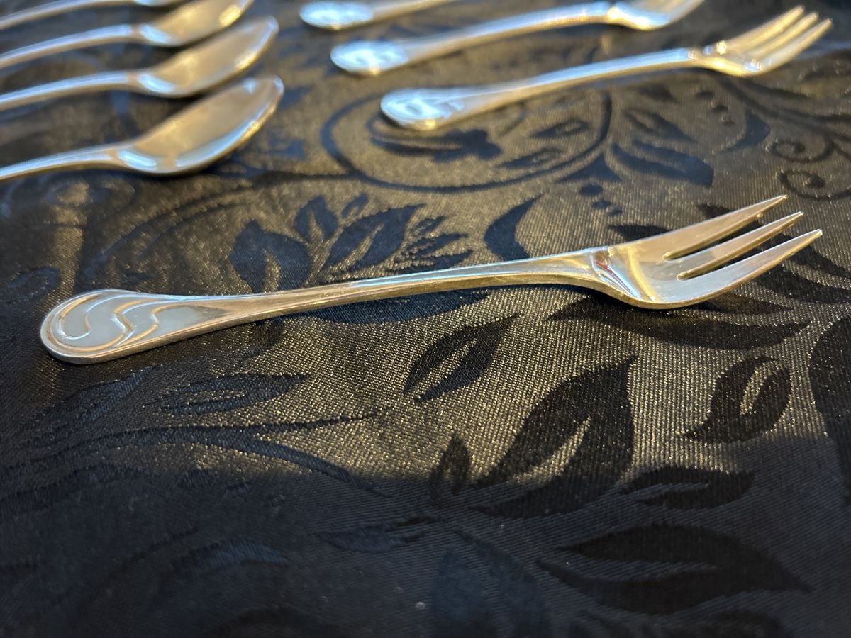 Rosenthal Set di posate: 8 Rosenthal Silber Kaffeelöffel + 8 Kuchengabeln – Usato da Affoltern am Albis venduto da TanGotan 5