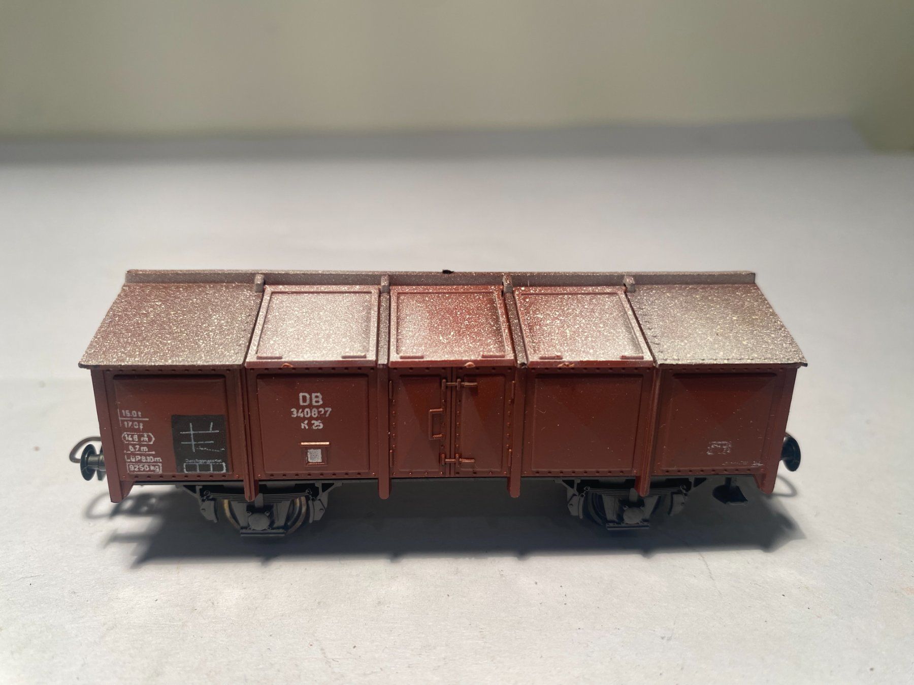Roco Modellini di ferrovie: ROCO Klappdeckelwagen DB DC Achsen – Usato da Buchrain venduto da Modellbahn11 3