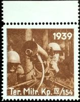 Soldatenmarke 2.WK, Ter Mitr Kp IV/154, gelbbrau, Wi Ter 279