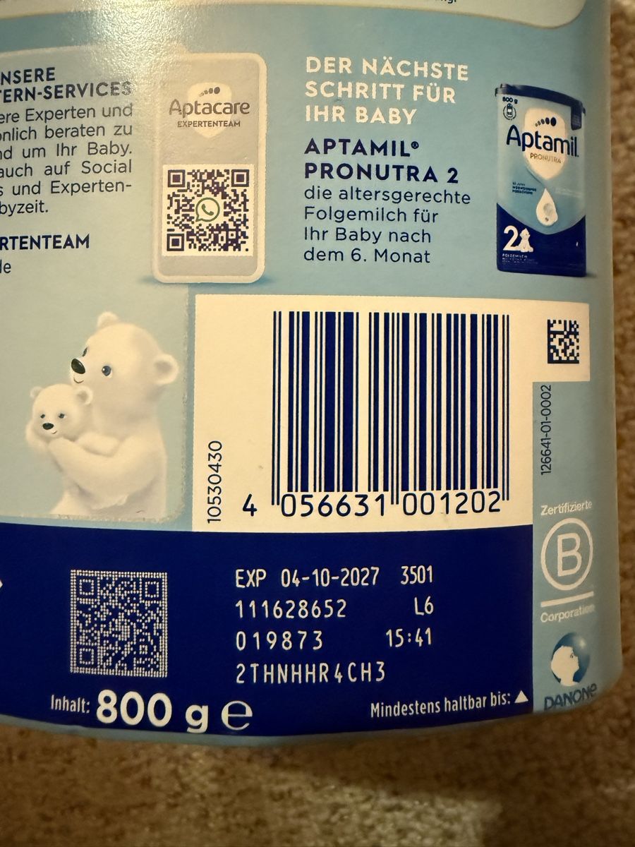 Aptamil Cibi & Specialità: 4x Aptamil Pronutra PRE 800g new – Nuovo e nell'imballaggio originale da Erlinsbach SO venduto da Topf12 1