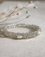 Designer Armreif Silber 925 mit Süsswasserperlen zu Nile
