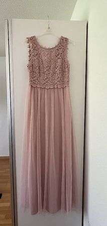 Festliches Abendkleid Rosa mit Spitze & Tüll