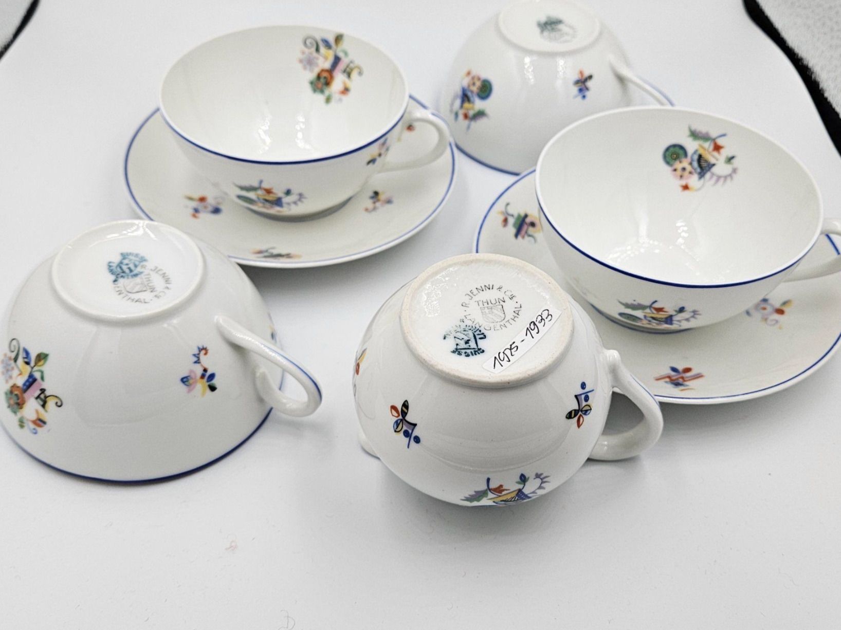 Set di piatti: Jugendstil Set Teetassen Langenthal 1925 - 1933 – Usato da Schwarzenburg venduto da Unterwahlern