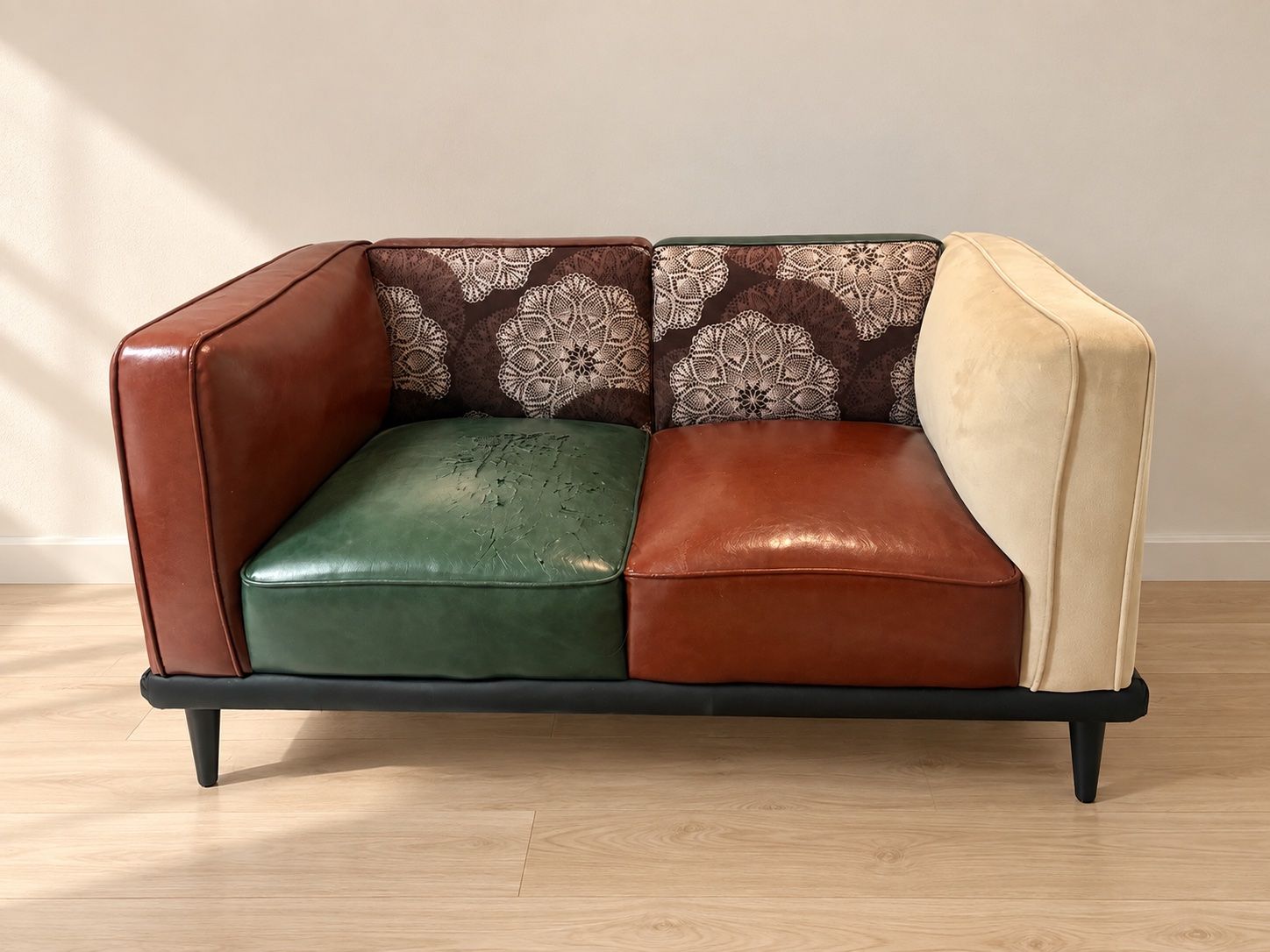 Mutoni Sofas: Design Sofa Patchwork Leder Mix mehrfarbig gebraucht – D'occasion à Rickenbach SO par ABCDE12