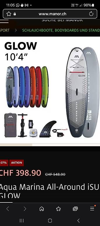 Planches de surf: Aqua Marina SUP – D'occasion à Rüti ZH par dank1