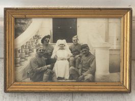 Photographie militaire ancienne sous verre - Cadre doré 