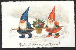 Neujahrskarte Zwerge