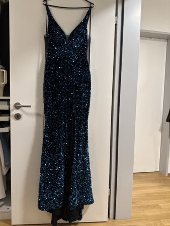 Funkelndes Abendkleid / Galakleid, Grösse 42, Blau