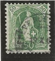 stehende Helvetia 50Rp grün gest. Zu#74Db Mi#69C [5B2]