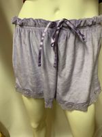 Kuschelig weiche Pyjamashose, lila, Spitzenbesatz, Gr. M