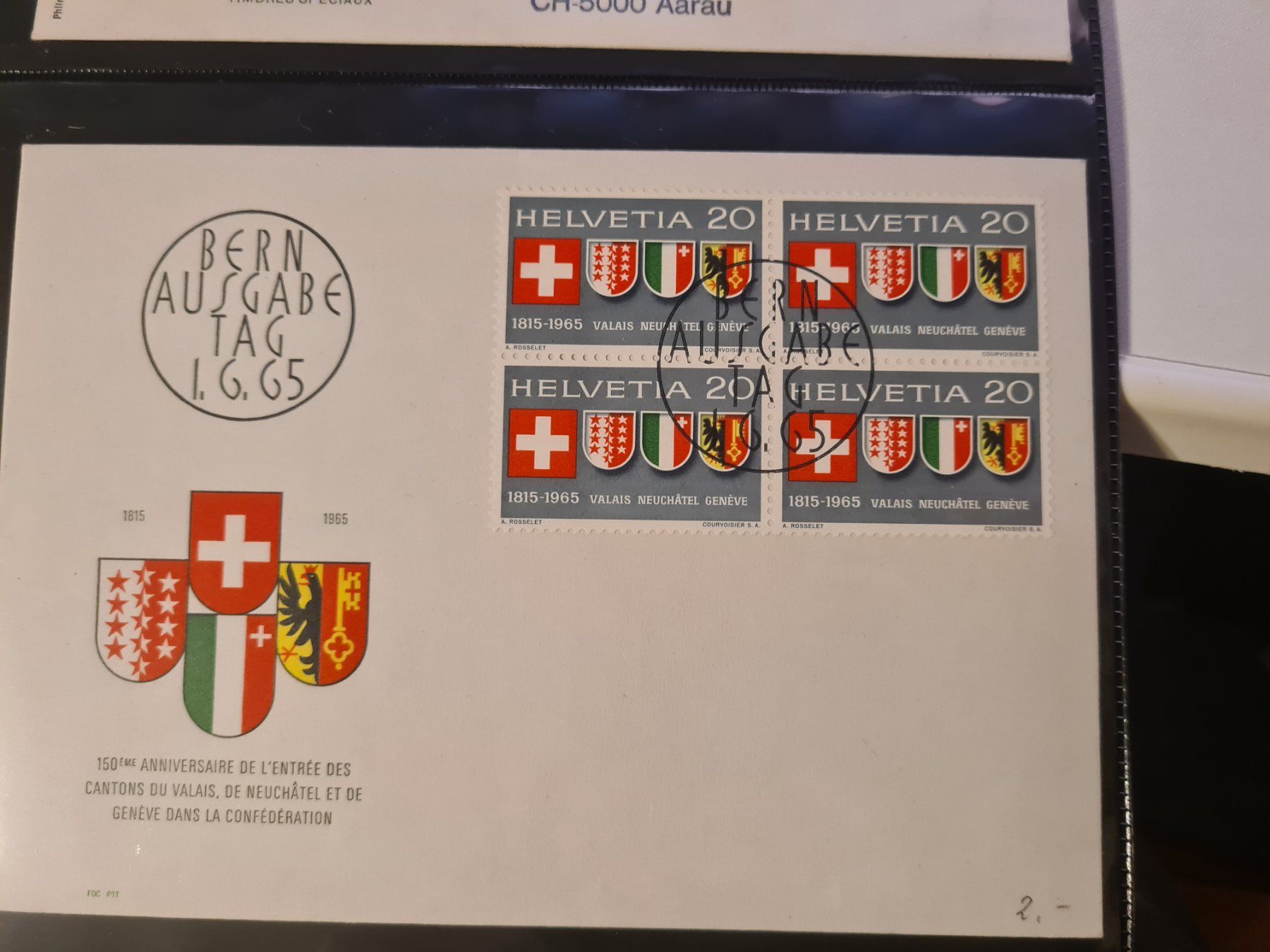 Tutti i francobolli: 2 Stk. FDC 1.6.65  und 20.07.1970 – Nuovo (secondo la descrizione) da Schöftland venduto da rs.schaerli