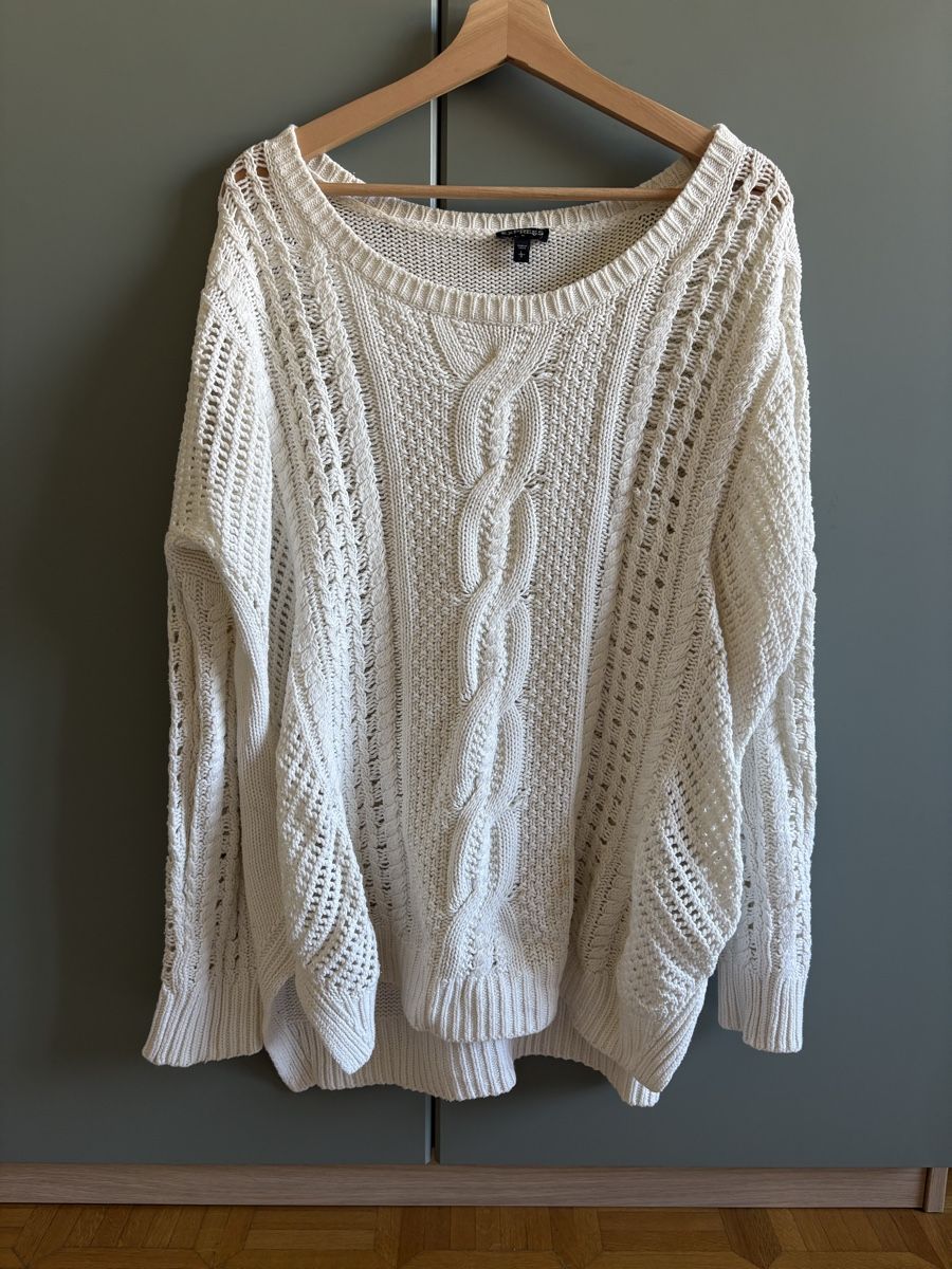 Maglioni & Felpe: Express Cream Knit Sweater, Size L, oversized – Usato da Zürich venduto da Marianavalente