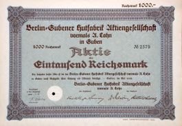 Berlin-Gubener Hutfabrik AG vormals A. Cohn in Guben - 1928
