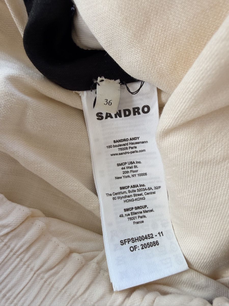 Sandro Pantaloni: Sandro Leinenmix Shorts in Ecru Gr. 36 – Usato da Altendorf venduto da PiaLang 3