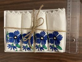 Handbestickte Servietten, 4er Set, neuwertig!
